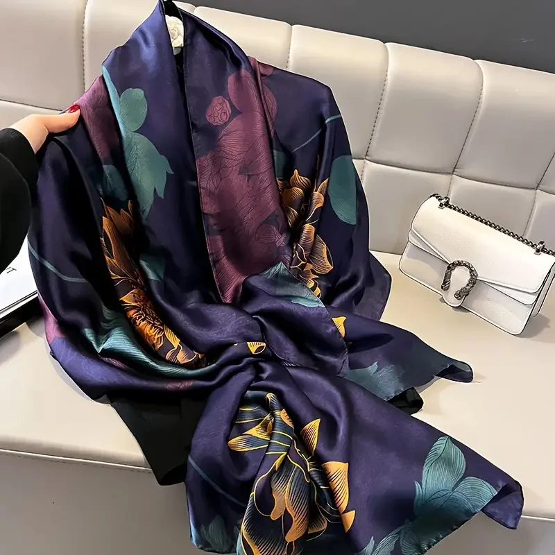 New 2025 Spring Scarf Women's Luxury Design Scarf Silk Smooth Scarf Soft Muslim Headscarf Shawl Beach 88x180cm