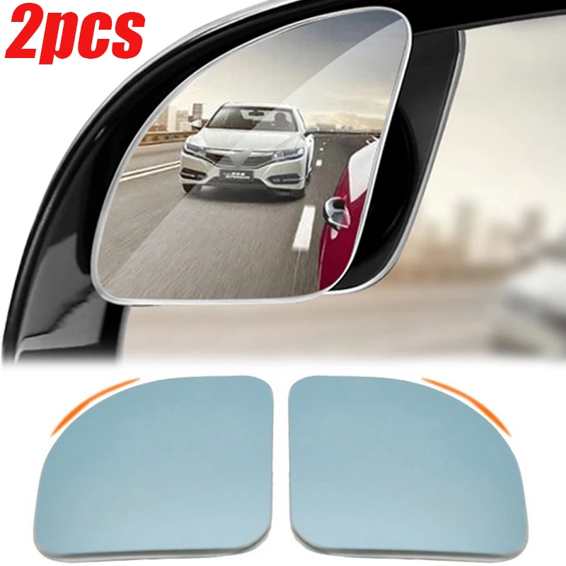 2pcs Car Blind Spot Mirrors Frameless 360 Degree Rotating Auxiliary Rearview Mirror Auto Motorcycle Wide Angle Sector Mirrors