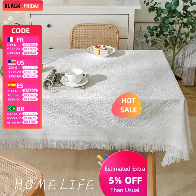 

Cotton and Linen High-grade Tablecloth Coffee Table Cloth Wear-resistant Tablecloth Dust-proof Table Cloth Round Tablecloth