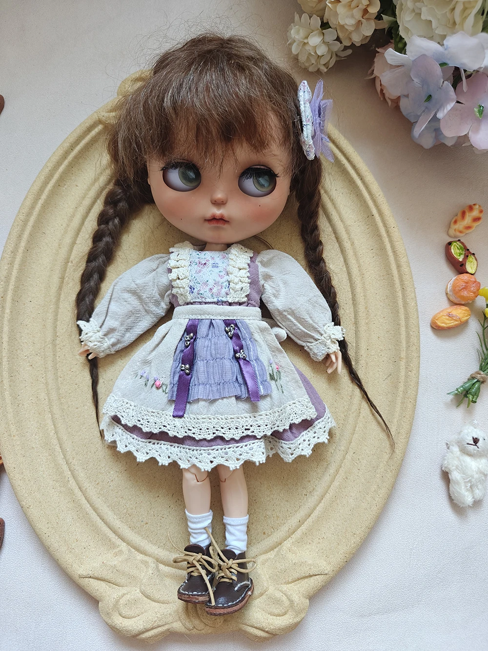 

Blyth Clothes Lace Vintage Dress Shirt Pleated dress Set Maid Skirt Suit Ymy Licca Azones Ob22 24 27 Doll Accessories