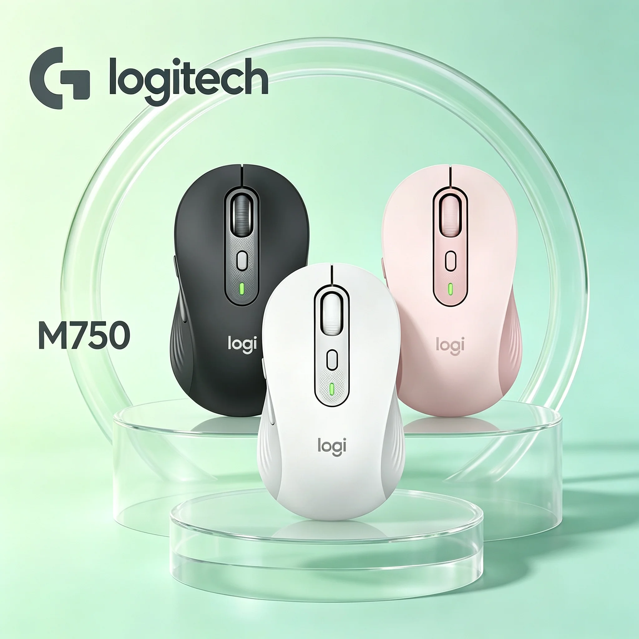 Logitech M750 Rubber Grip Ergonomic Wireless Mouse Comfortable For All Day Office Computer Operation