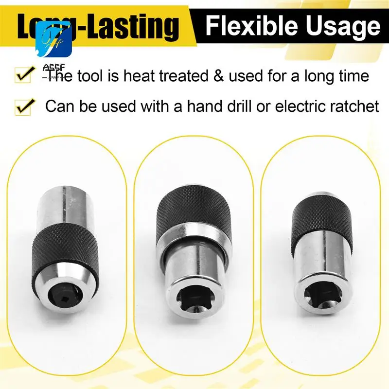 

A55F-2Pcs Tap Socket Ratchet Tap Wrench 3/8Inch Drive Hand Tool 1/4-1/2 Taps,0-1/2 Taps Tapping Socket Set Tap Socket Adapter