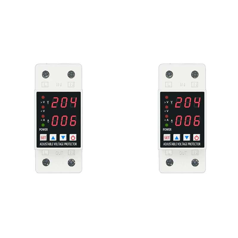 Din Rail Dual Display Relay And Under Voltage Protective Devices Protector Relay 40A