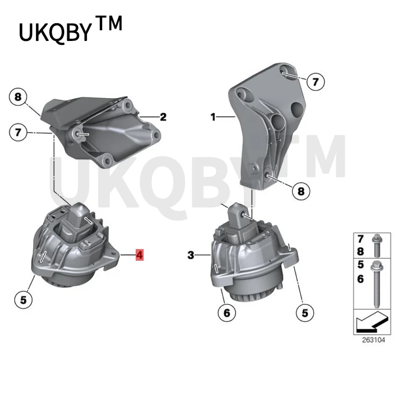 CAR engine mount bm wF10 520i 528i N20 F11 520i 528i N20 F07 GT LCI 528i F10 LCI 520i Engine Foot Glue Engine Claw Glue Engine F