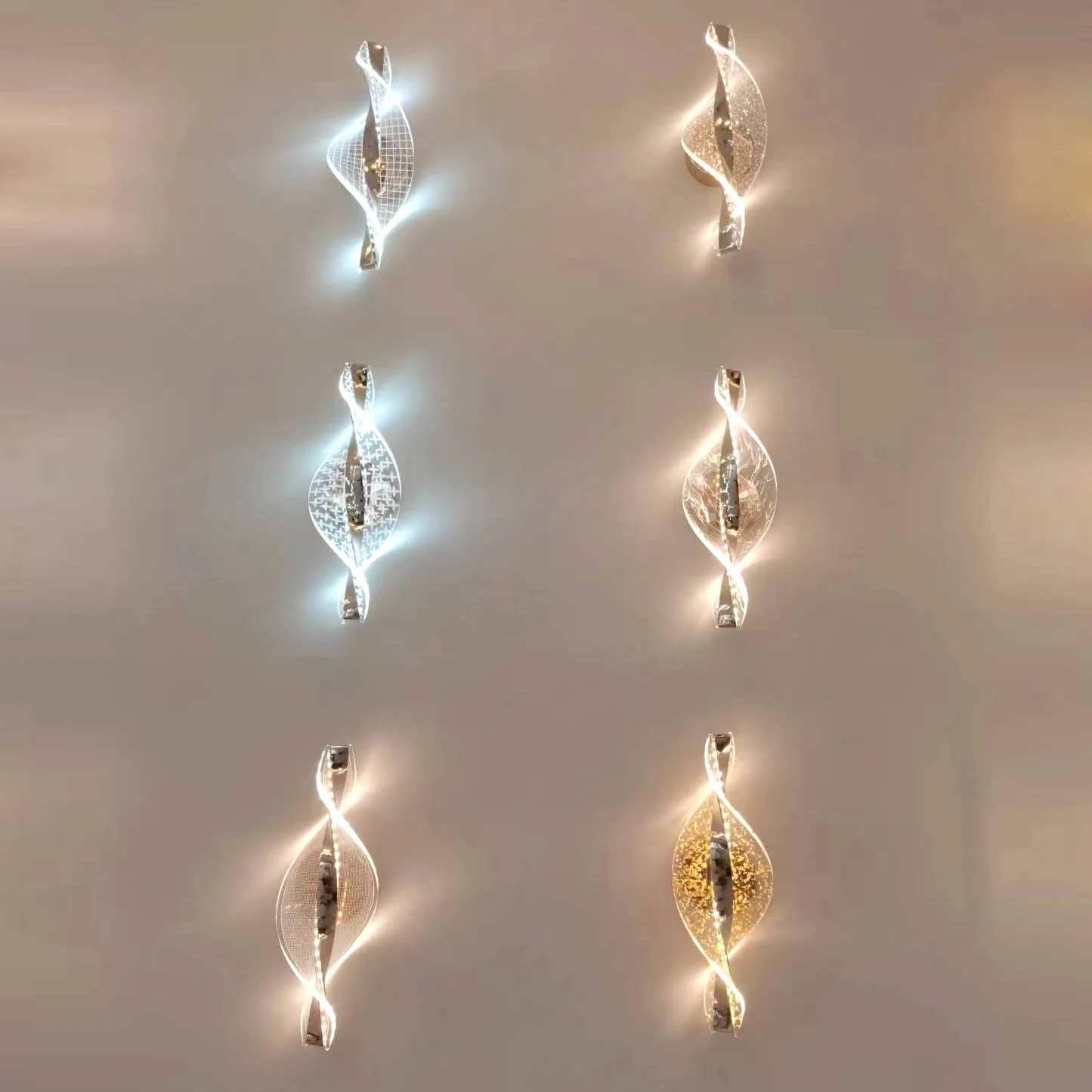 Acrylic Tritone Lamp Lampara Mesita Noche Luces Led Para Habitacion Wall Light Lamps For Living Room Lustro De Pared Interiores