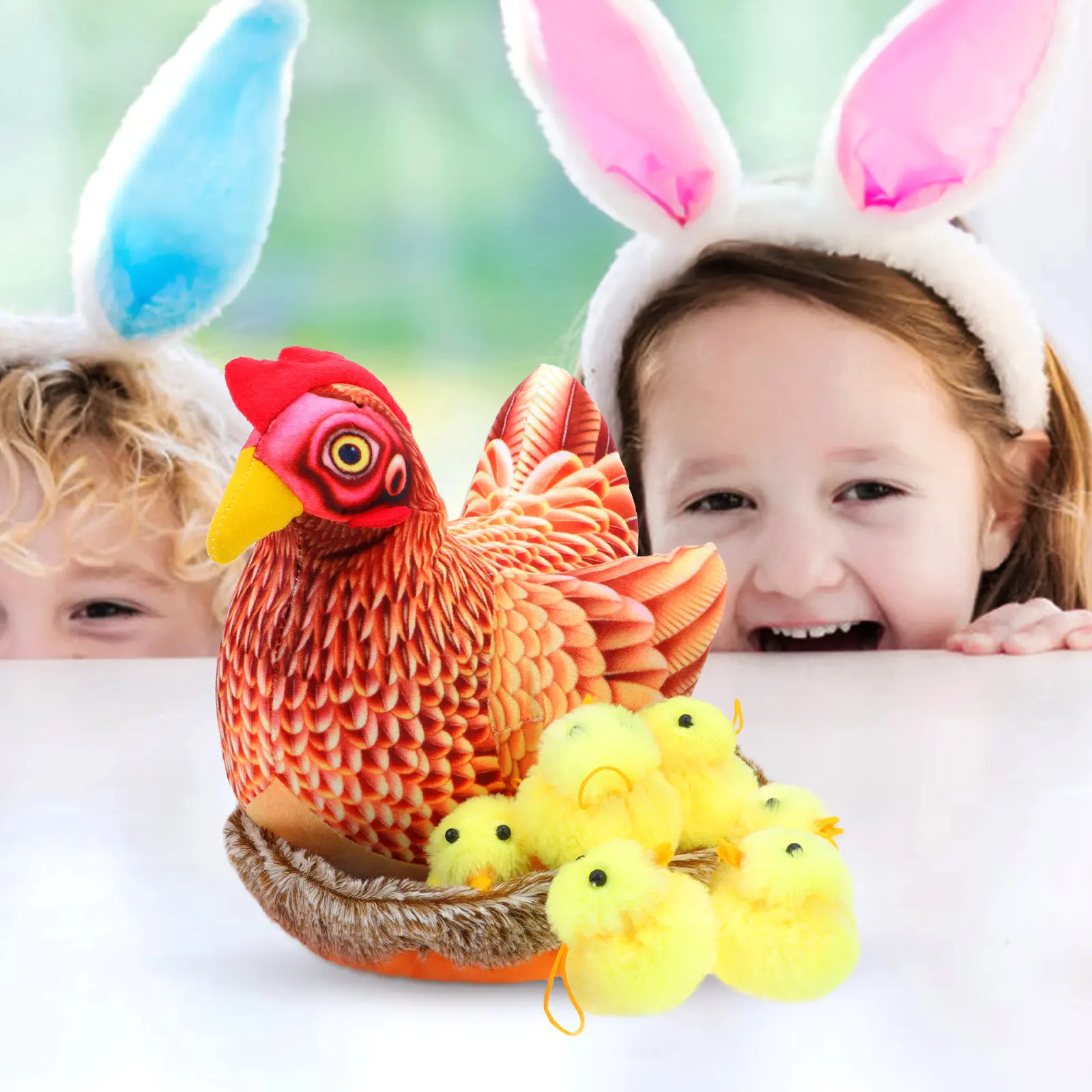 

1Set Easter Theme Chick Hen Decoration Soft Material Creative Ornament Easter Party Garden Desktop Gift Creative Chick Adornment