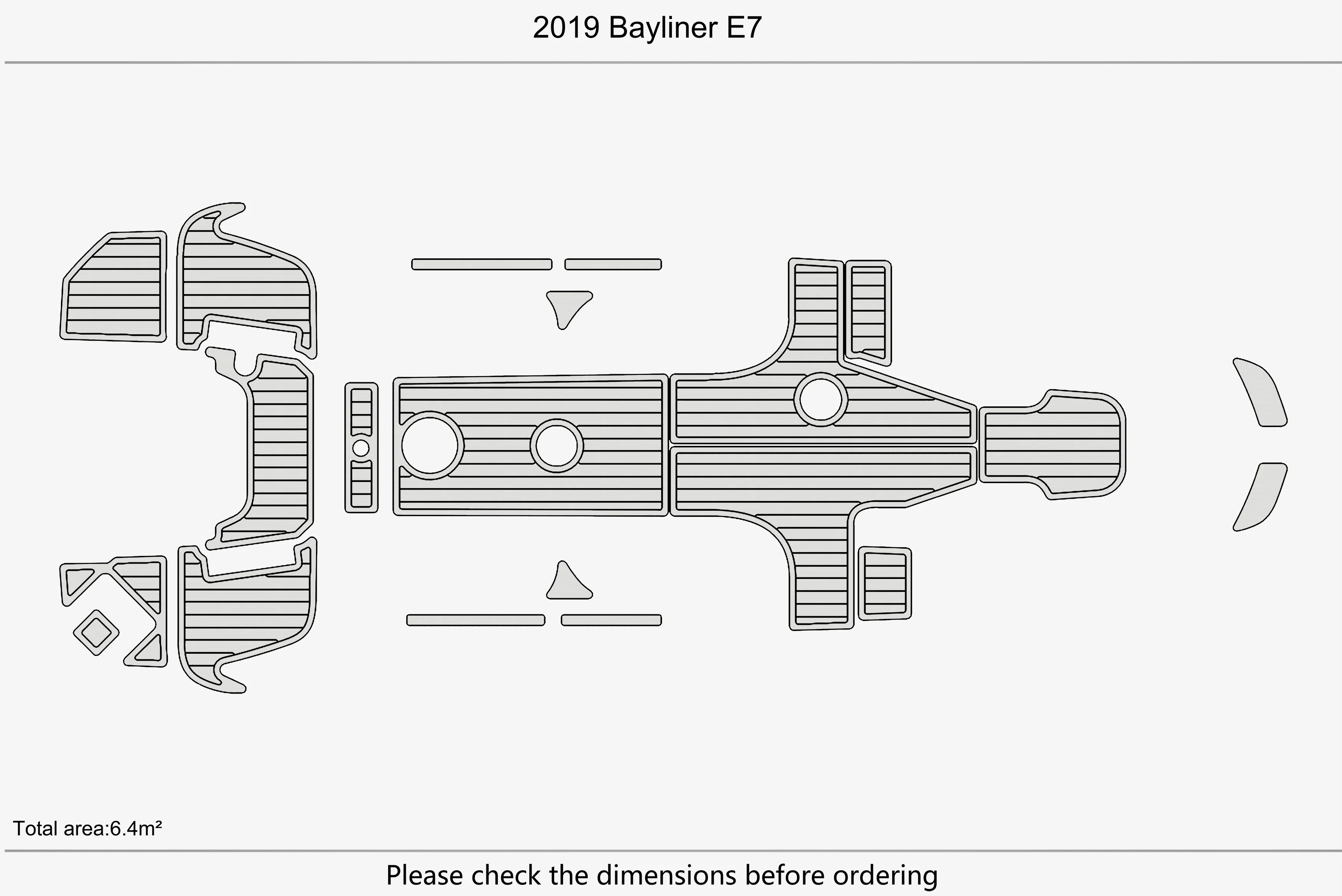 2019 Bayliner E7 1/4 "6 مللي متر إيفا رغوة عدم الانزلاق بولي كلوريد الفينيل خشب الساج التزيين البحرية حصيرة أكوا جاتورستيب السجاد أرضية بحرية #3