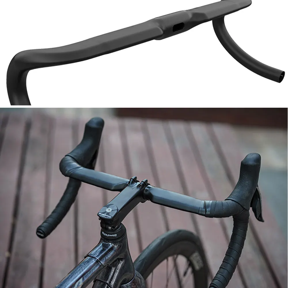 

SYNCROS Gravel Road Bicycle Handlebar Carbon Fibre Width 360/380/400/420mm Black Matt Internal Routing Cockpit Bike Part