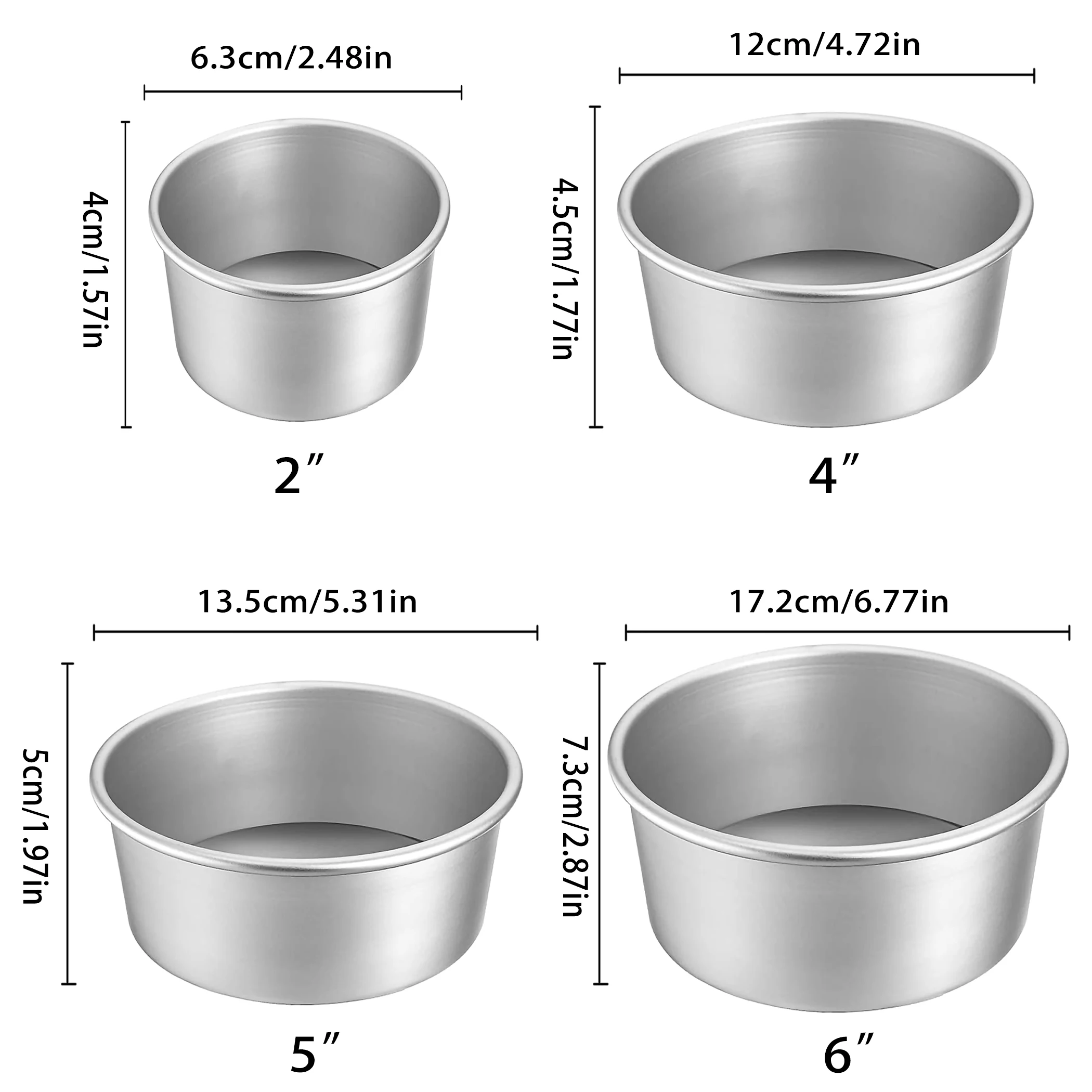 Moules à gâteaux ronds antiadhésifs pour une variété de desserts, fabriqués en aluminium avec un bord roulé, parfaits pour les gâteaux chiffon et plus encore