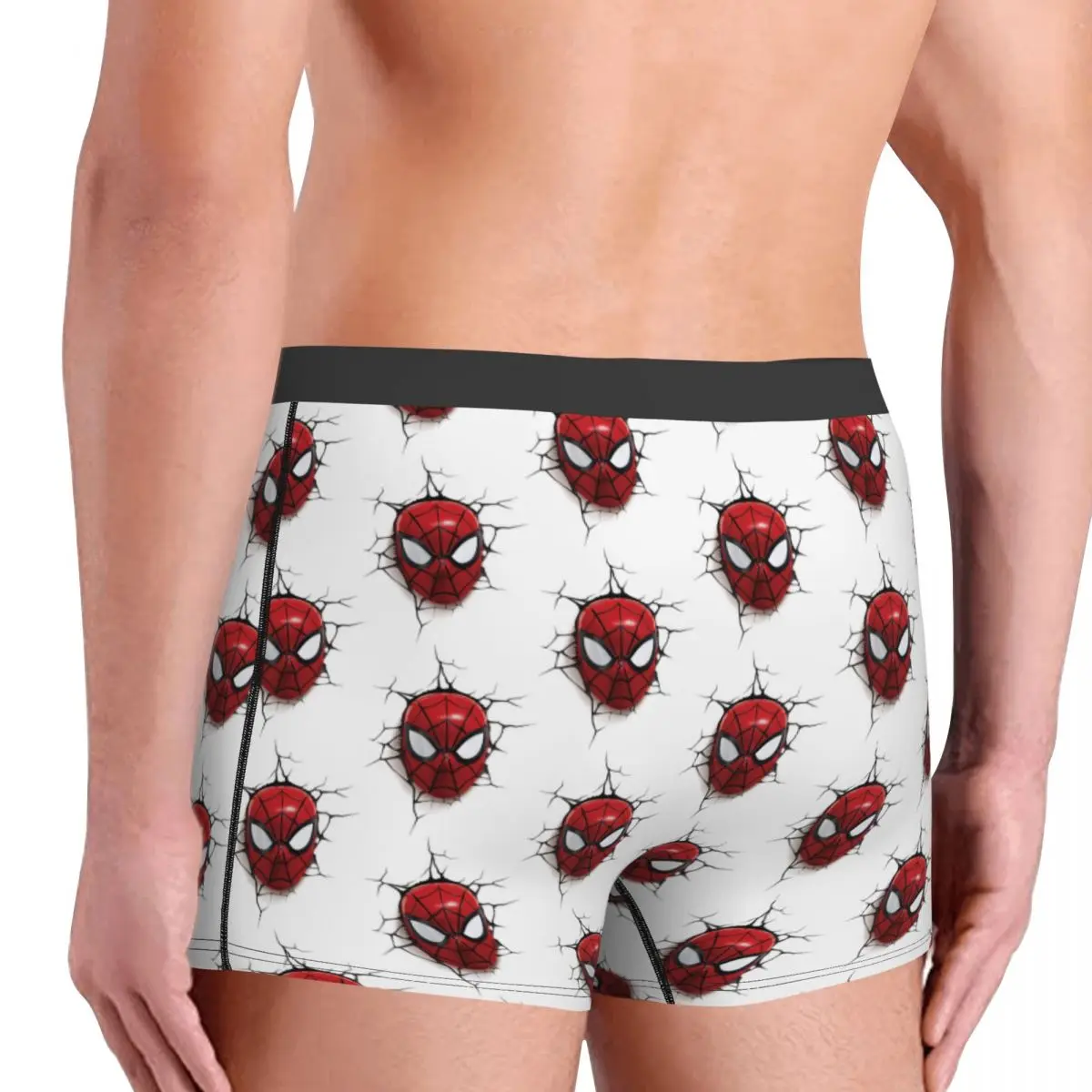 Male Novelty Spiderman Wall Underwear Head Log Boxer Briefs Breathable Shorts Panties Underpants