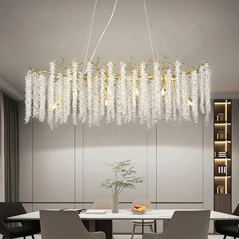 Imagem -02 - Modern Crystal Ceiling Chandelier Lâmpada Pendente Led Luminária de Suspensão Apto para Jantar Sala de Estar Quarto Decoração de Casa Parede