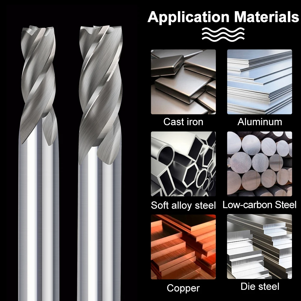 4-schneidiger Schaftfräser, 1,0–13 mm, HSS-Fräser, gerader Schaft, CNC-Maschine, Fräswerkzeuge für Metallschneider, Aluminium-Fräser – Detail 6