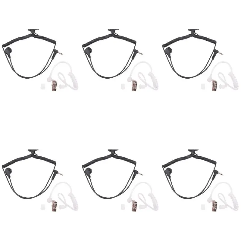 6Pack X(3.5mm Listen Only Acoustic Tube Earpiece Headset for APX6000 APX7000 APX4000 Earphone
