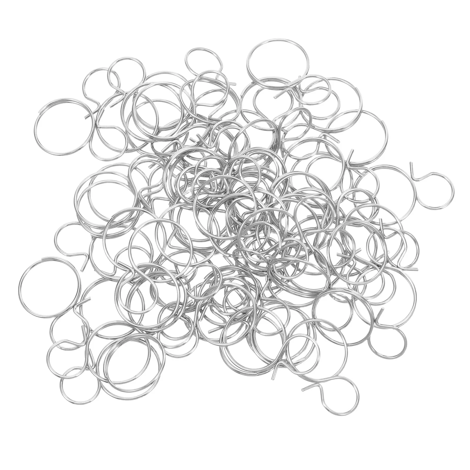 100Pcs Chandelier Crystal Hooks Stainless Steel Figure 8 Metal Pendant Light Connectors Secure Fastening Pins for Suncatcher