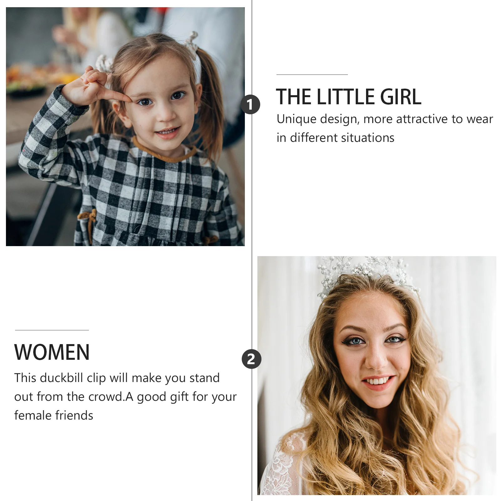 

2 шт., заколки для волос в виде утконоса, изысканные стильные заколки для волос для женщин, свадебная вечеринка, повседневные заколки для волос, женский головной убор