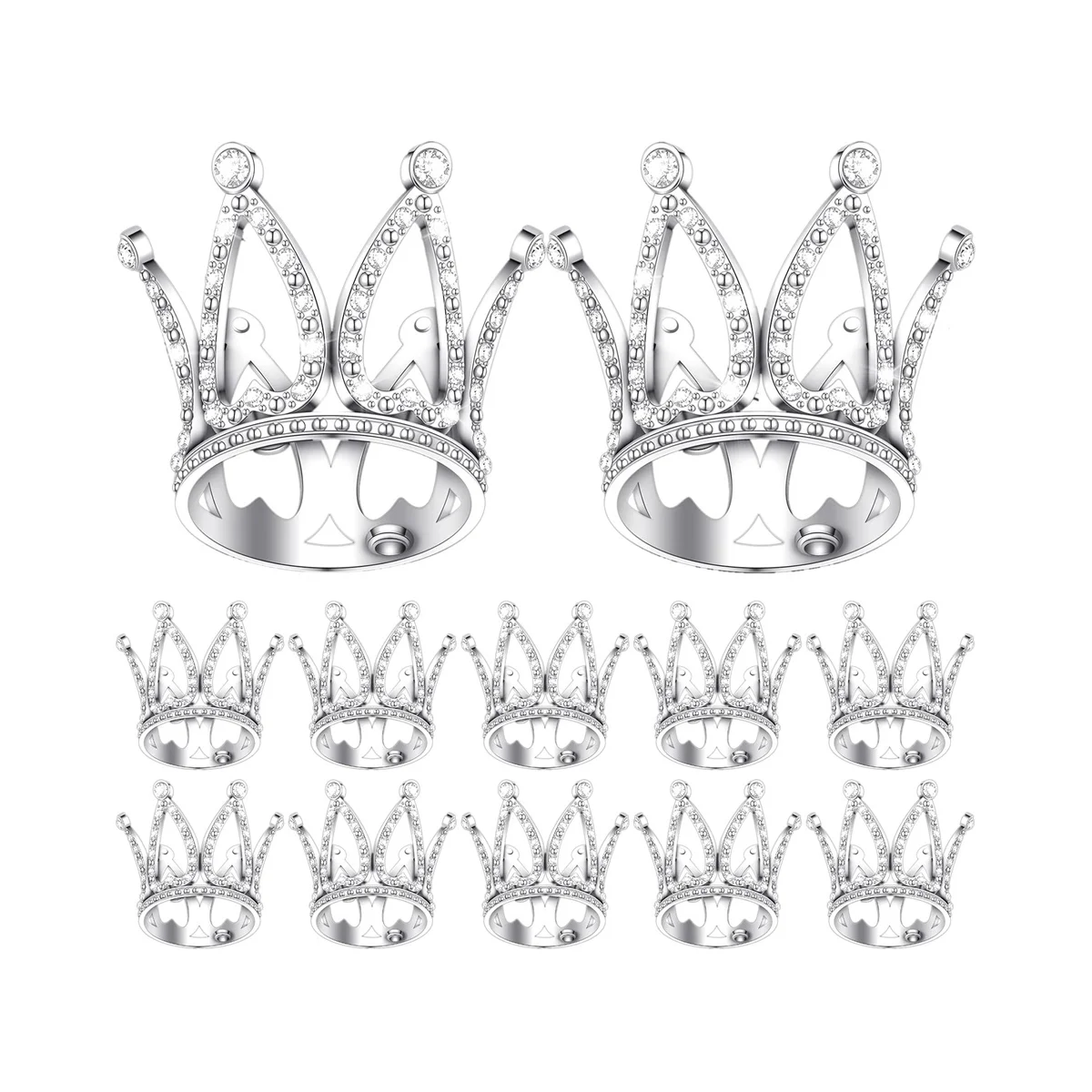 12Pcs Crown Cake Topper Mini Baby Crown Queen Crown Small Princess Headpiece Cake Decoration for Baby Shower Decor