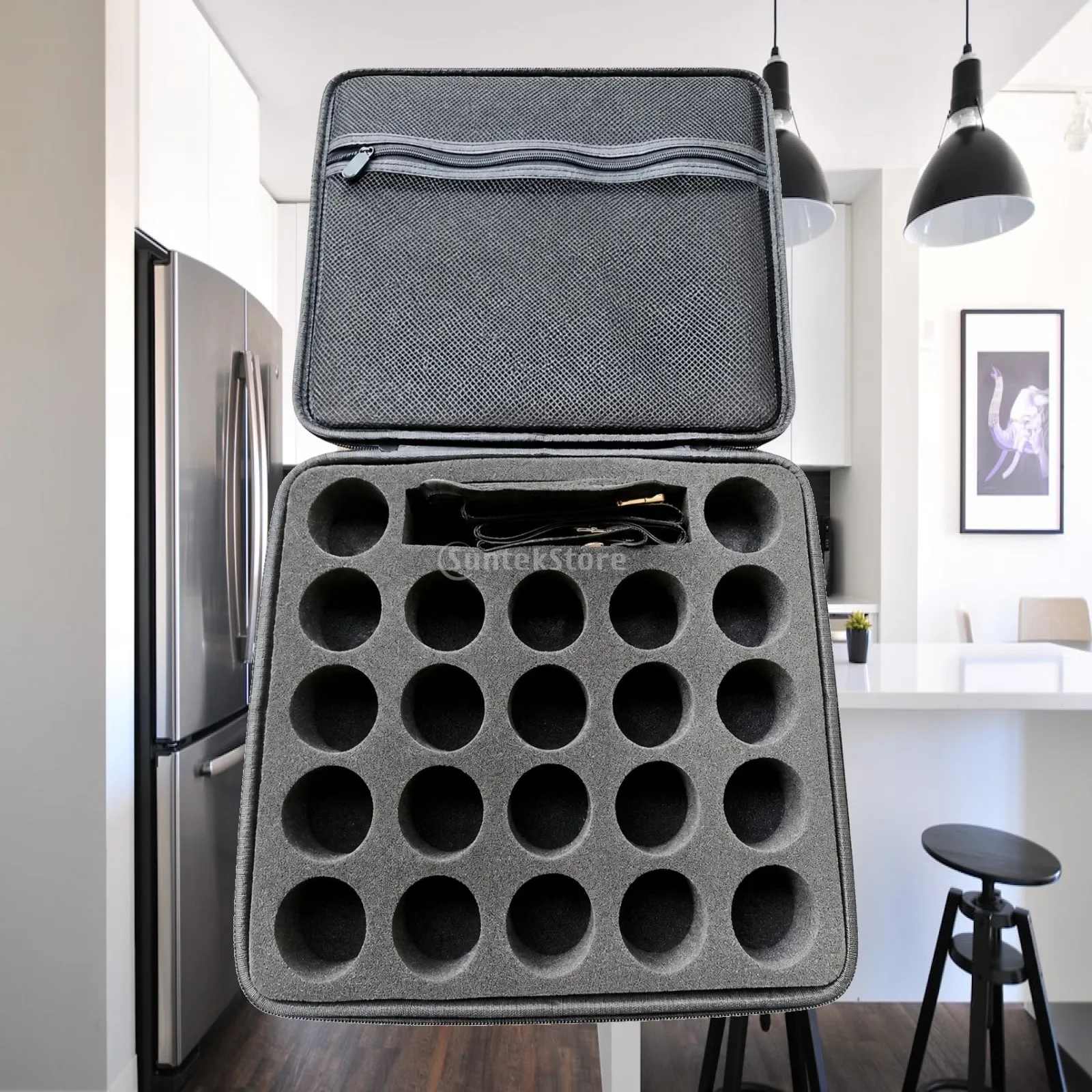 Compact Billiard Cue Case with Shoulder Strap and Interior Slots for Billiard Balls for on the Go Storage