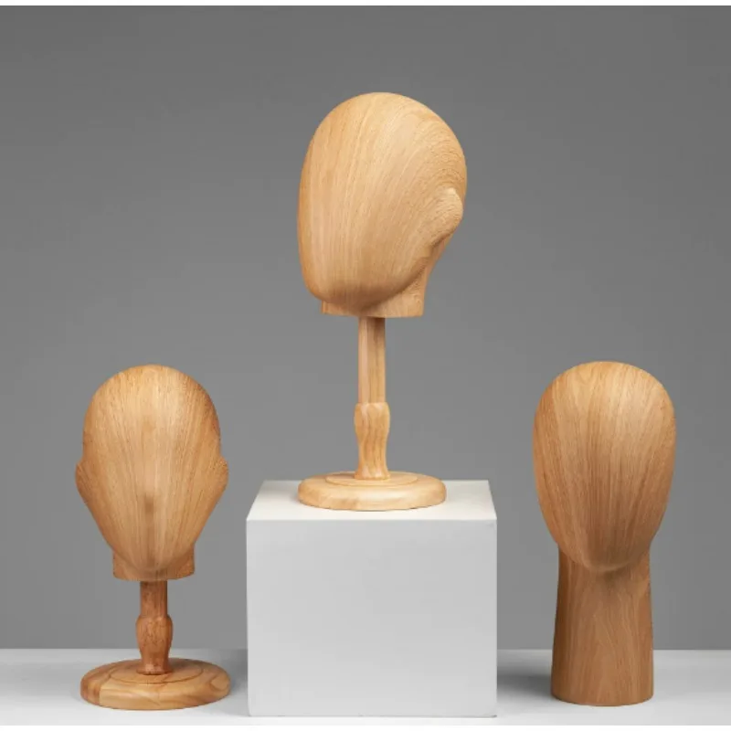 light-wood-grain-mannequin-head-hat-glasses-wig-display-storage-stand-for-counter