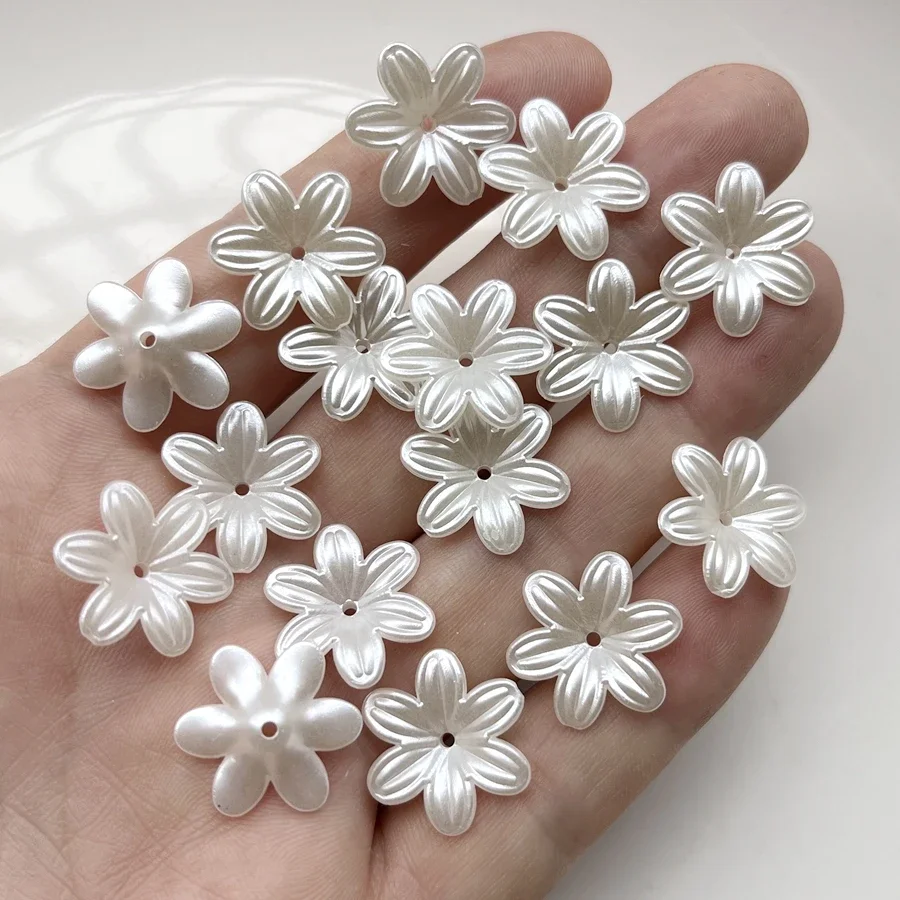 50 Beautiful Flower Straight Hole Beads DIY Jewelry Making Accessories Hair Accessories Wedding Dress Decoration Flower Beads