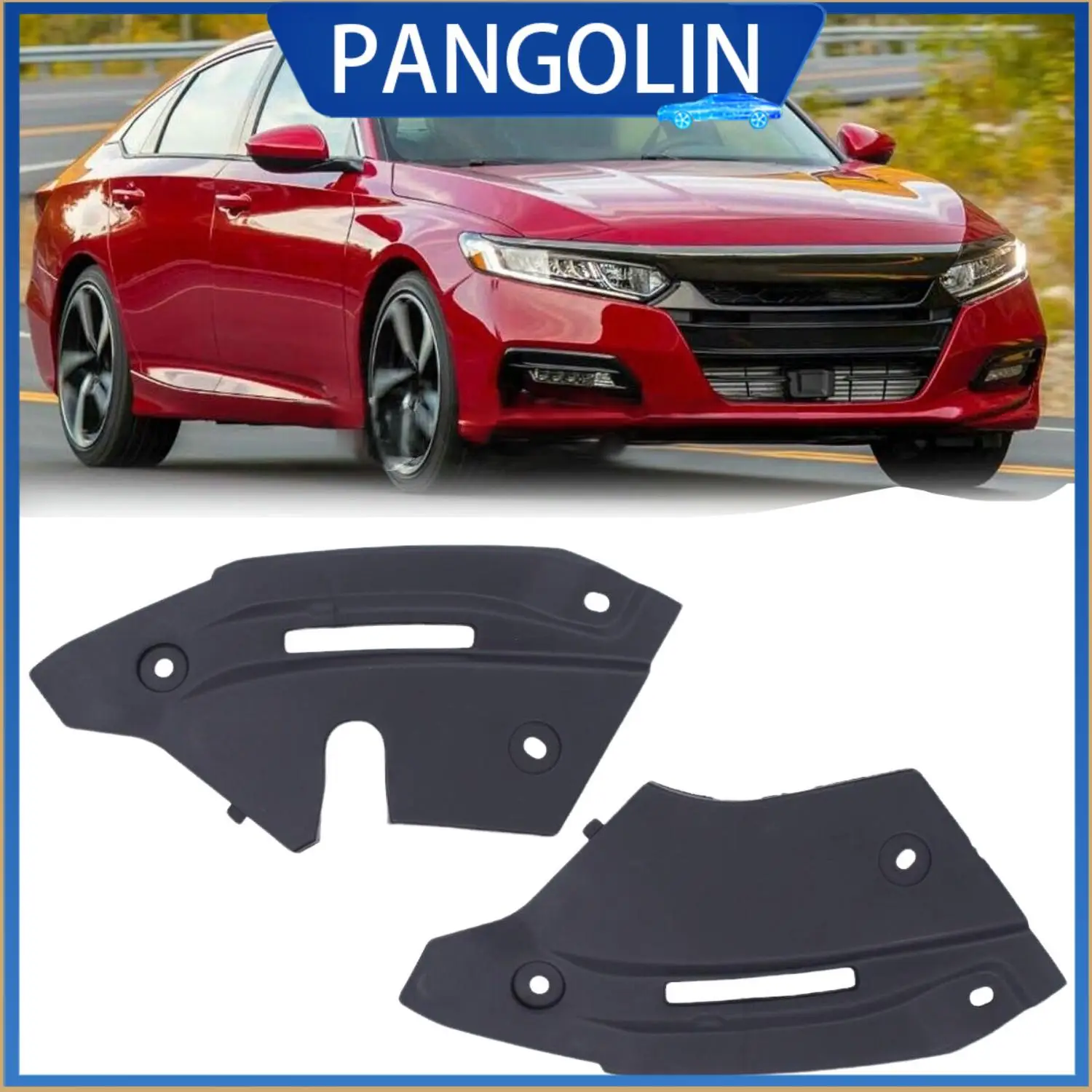

PANGOLIN Grille Cover Pair For Honda Accord 2018-2022 71169-TVA-A00 71164-TVA-A00 Direct Replacement Durable Plastic Black