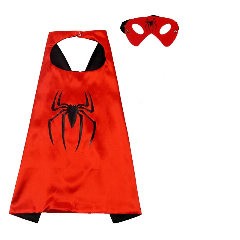 Kids Superhero Spiderman Series Capes Cosplay Costume Halloween Party Boys Girls Cloak Mask Sets Cute Dress up C7M148