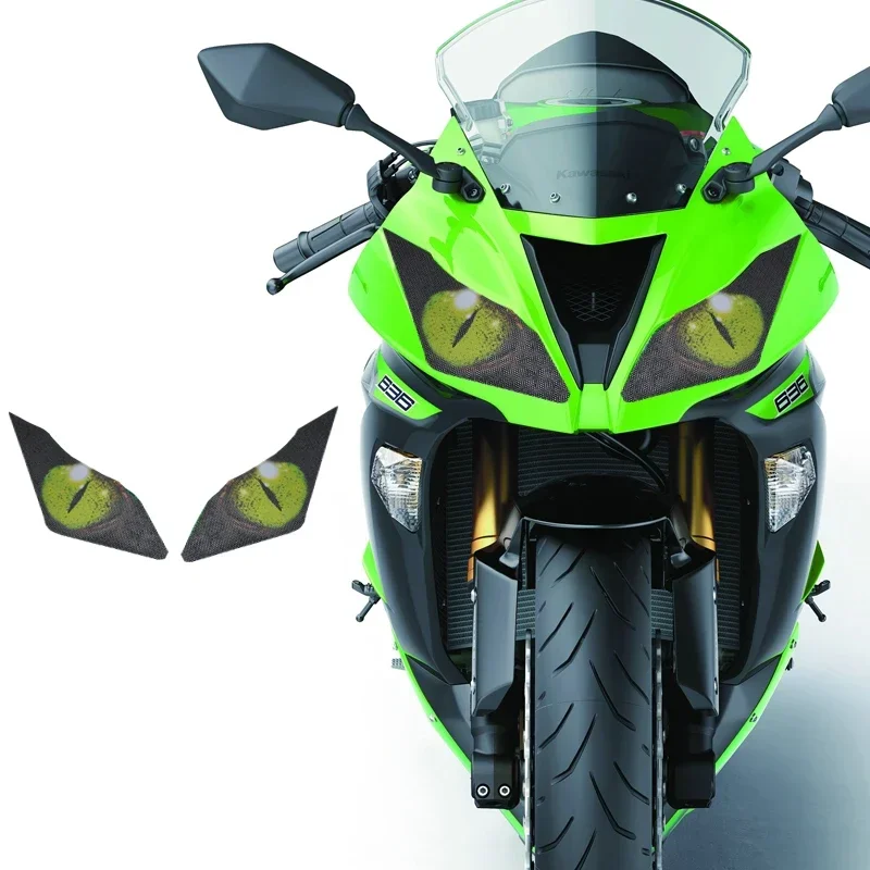 

MOTO FOR Z1000 15-18 636 ZX-6R ZX-10R 13-15 Motorcycle Accessories Front Fairing Headlight Sticker Guard Sticker ZX 6R 10R -3