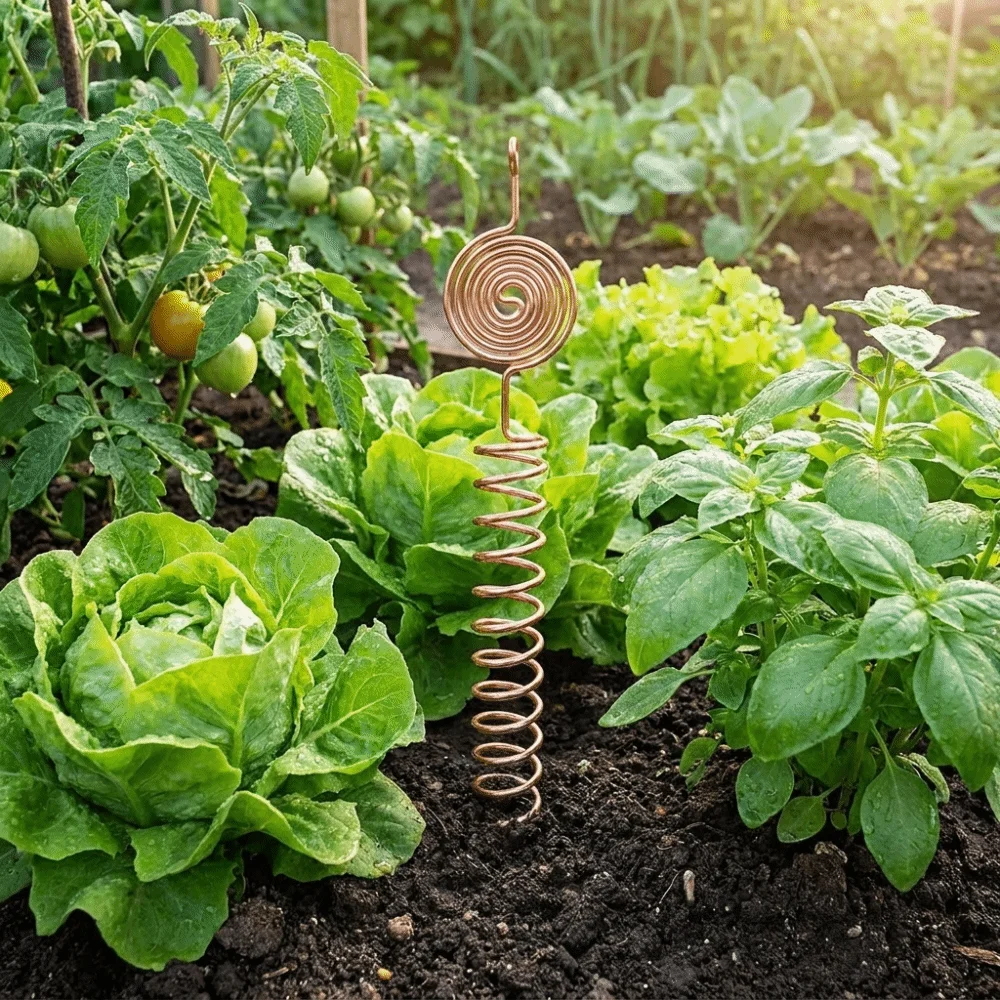 3PCS Copper Electroculture Plant Stakes Multi-purpose Plant Stand Gardening Coil Antennas Durable Plant Support Frame