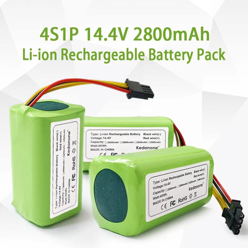 

For Robot Vacuum Cleaner Gutrend Echo 520 Lithium Ion Rechargeable Battery,18650 4S1P 14.4V 2800mAh Li-Ion Battery