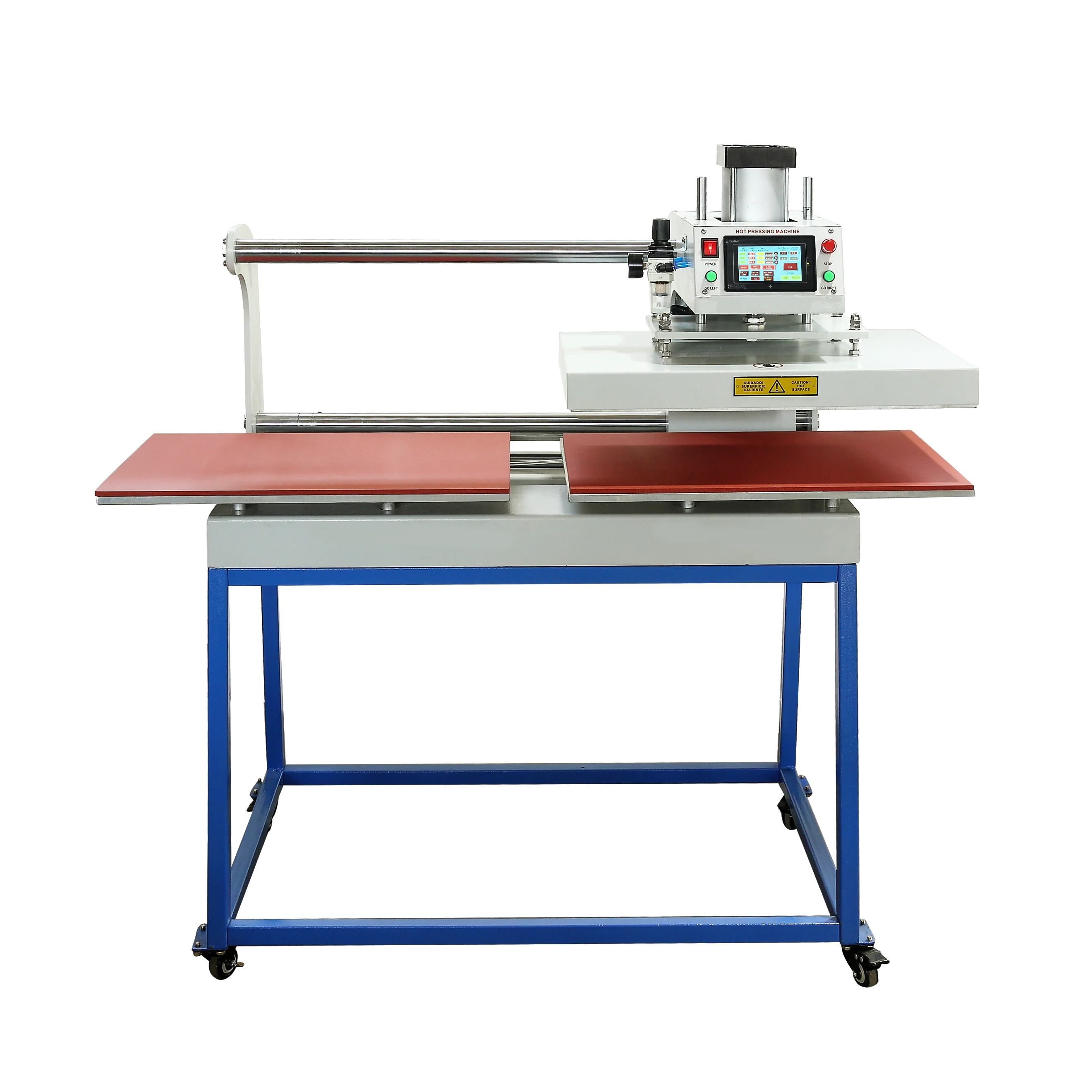 

Competitive Price High Efficiency Automatic Double Station 38*38 Heat Transfer Machine for T-Shirt/Work Wear