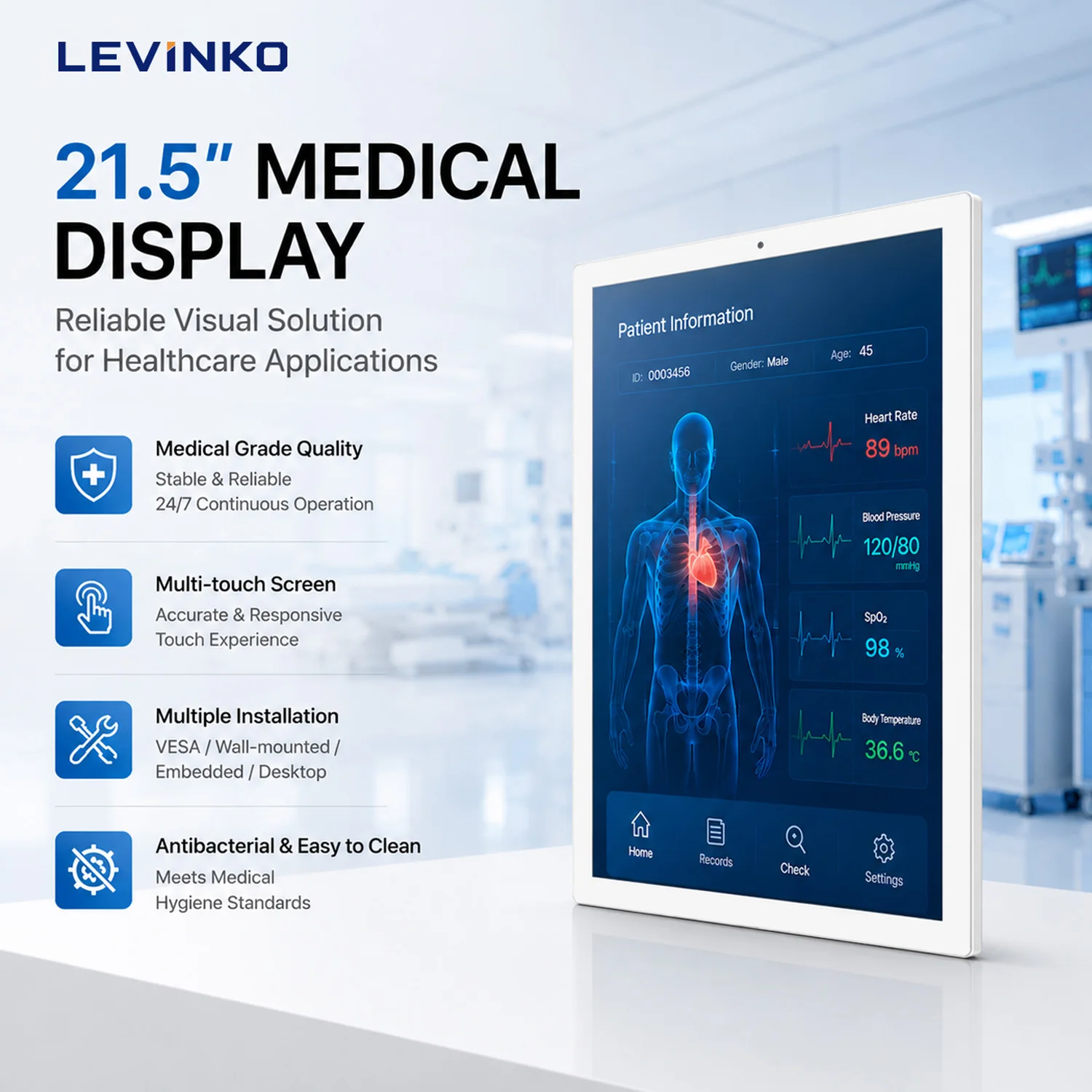 

Industrial 21.5 Inch Linux IP65 Wall Mounted Touch Panel Tablet PC Digital Signage Display For Medical Factory