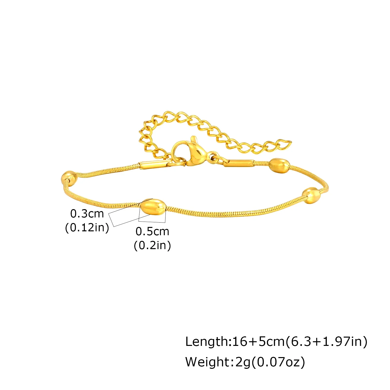 Retro Waterproof Elastic Stainless Steel Bracelet, Thick Polished Metal 18K Gold Plated Bangle, All-match Fashion Unisex Jewelry for Men Women Daily Wear