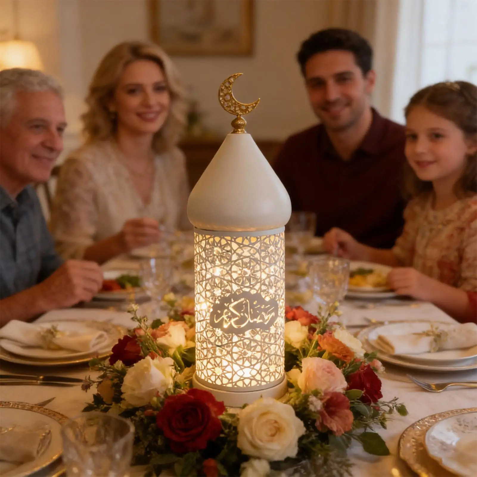 Large Candle Lantern Lamp Hollow LED Metal Home Decor Vintage Lantern Decor For Bedside Altars Living Rooms Desks Tables