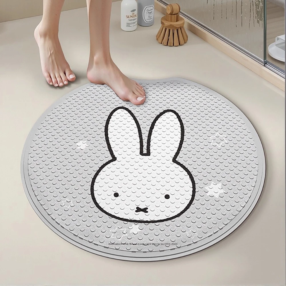 귀여운 미피 PVC 원형 샤워 매트 귀여운 토끼 미끄럼 방지 흡착 컵 발 마사지 쿠션 욕실 바닥 장식 소녀 선물