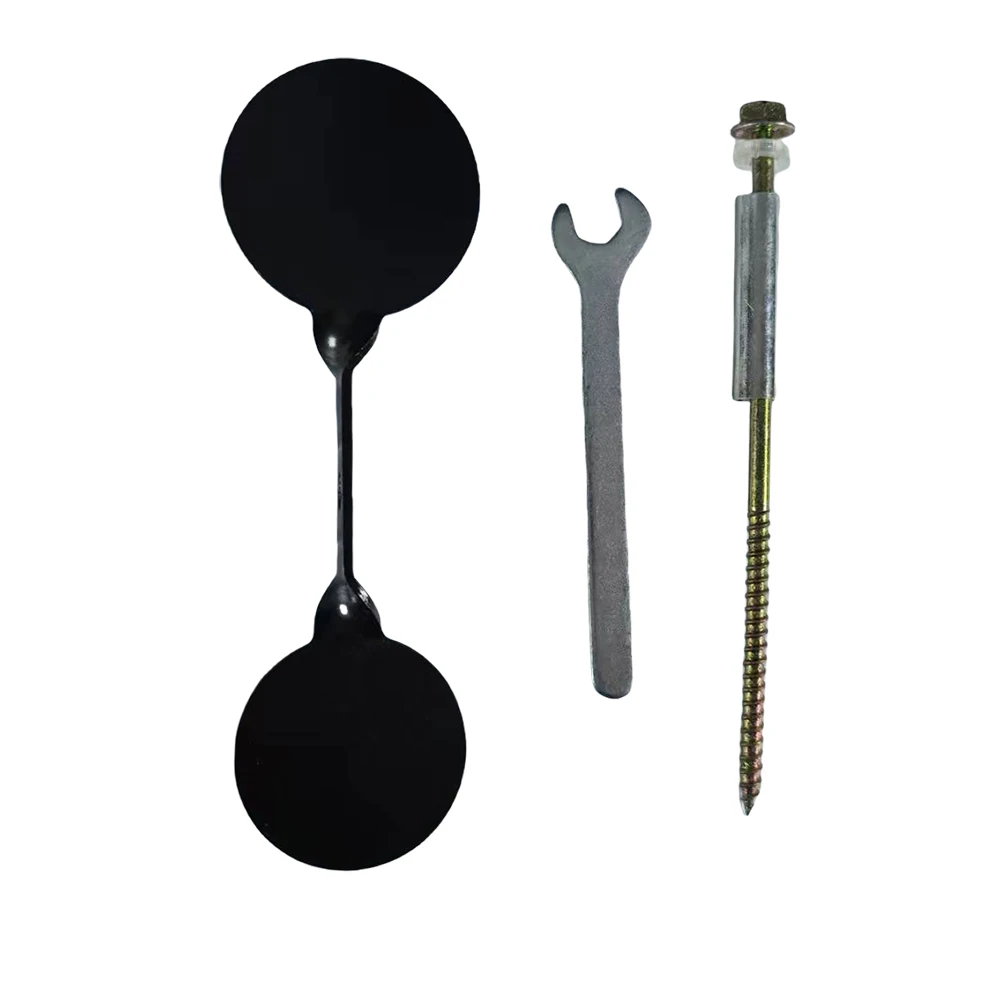 Verdicktes 3mm Indoor- und Outdoor-Schießziel für Schleudertraining, Doppelköpfiges Rundes Ziel, 360-Grad-Drehbares Stahl-Schießziel – Detail 7