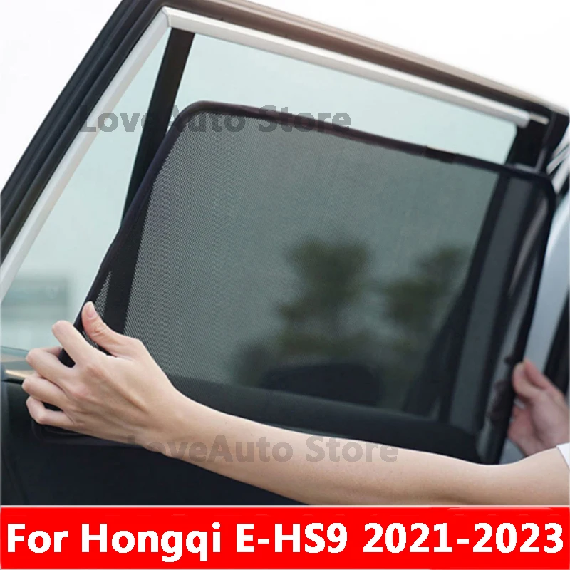 For Hongqi E-HS9 EHS9 2021 2022 2023 Car Magnet Sunshade Protection Back Front Rear Window Visor Protector Accessories