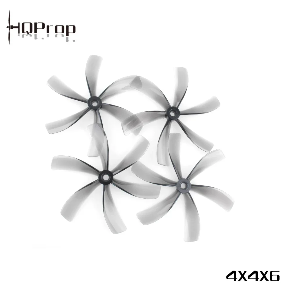 2-10paris HQProp Duct-4X4X6 6-blade CW CCW 4inch Cinewhoop FPV Propeller 5mm Shaft Poly Carbonate Grey For FPV Quadcopter Drones