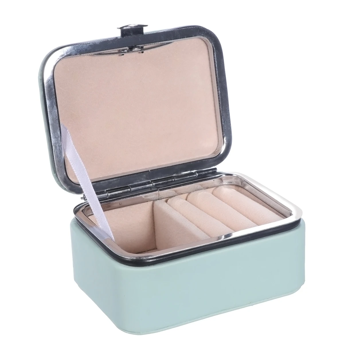 

Stylish Mini Jewelry Box Portable Storage Container for Rings Earrings Necklaces Dustproof Scratch Resistant Compact