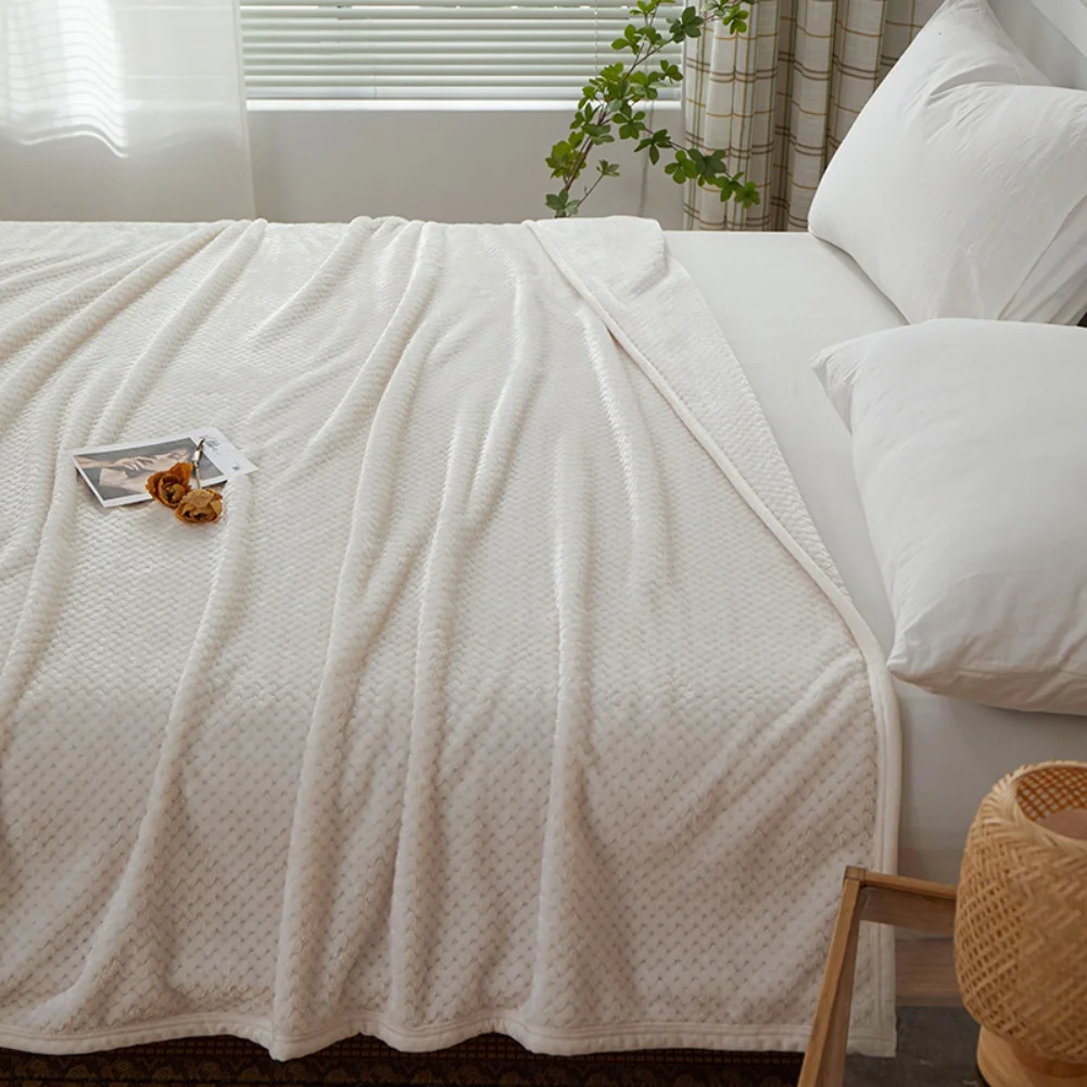 1PCS 50X80inch-Fluffy Coral Velvet Blanket Comfortable Thickened And Warm Soft Sofa Throw Blanket For Bedroom Office