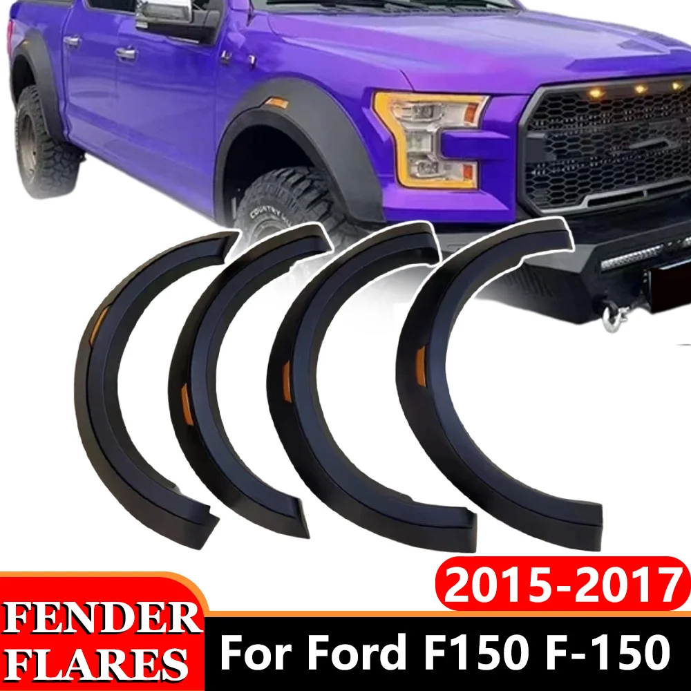 

4X4 Fender Flares Wheel Arch Protector For Ford F150 F 150 F-150 2015 2016 2017 Mudguards 4X4 Truck Car Accessories ABS Black
