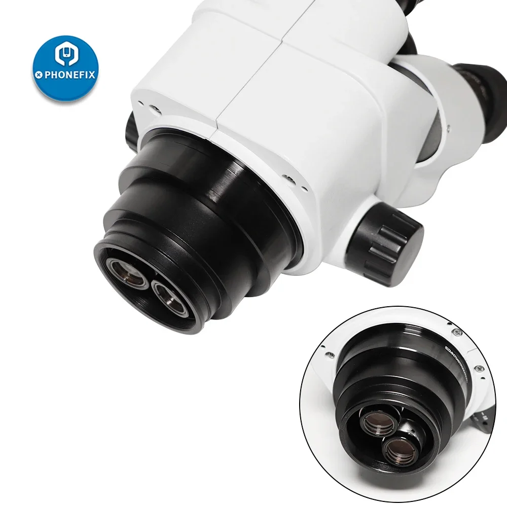 SZMN 7-45X Trinocular Stereo Microscope Head with WF10X/20 Eyepiece 1.0X CTV HD Camera Adapter Simul-focal Zoom Microscope Head