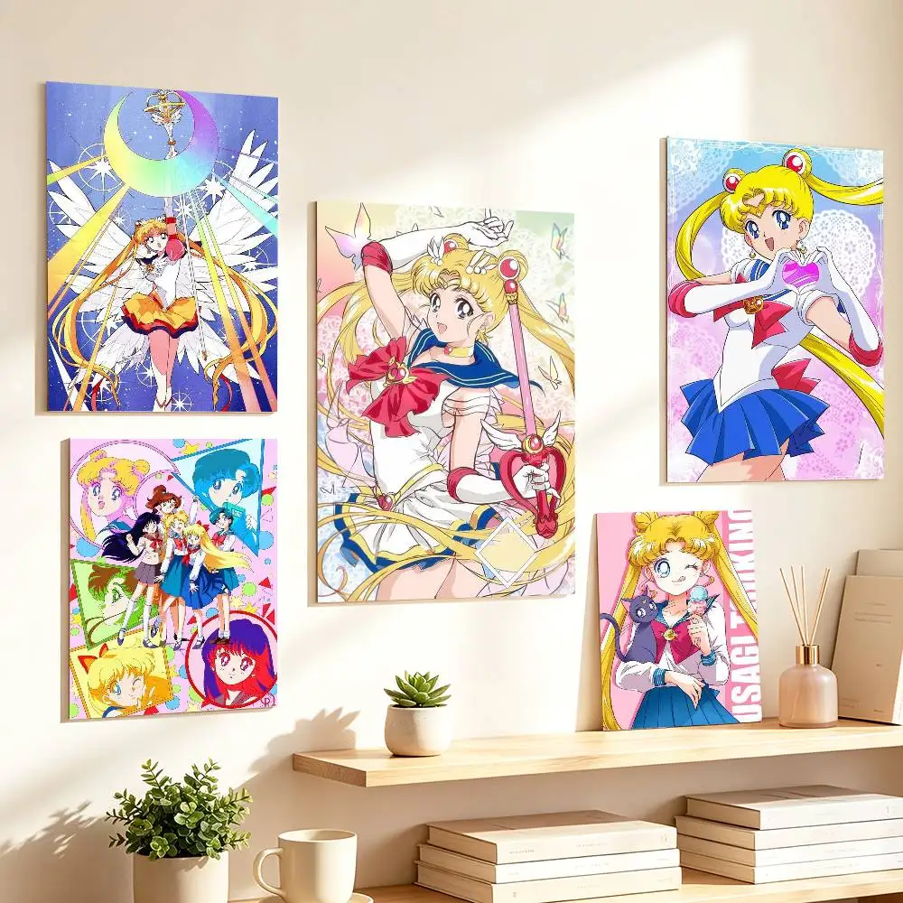 Magical Girl S-Sailor Moon  Poster HD Self Adhesive Waterproof Wall Art Ideal for Home Office Dorm Gift