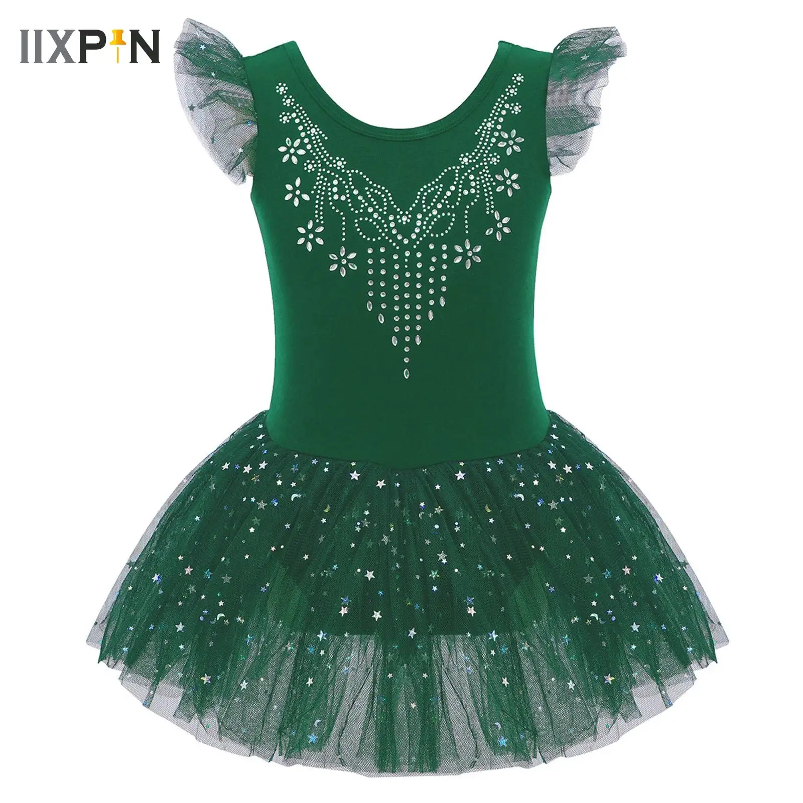 

Новое балетное платье-туту для девочек с рюшами на рукавах и бантом на спине, профессиональное детское платье для танцев, вечеринок, выступлений, костюм принцессы, танцевальный купальник