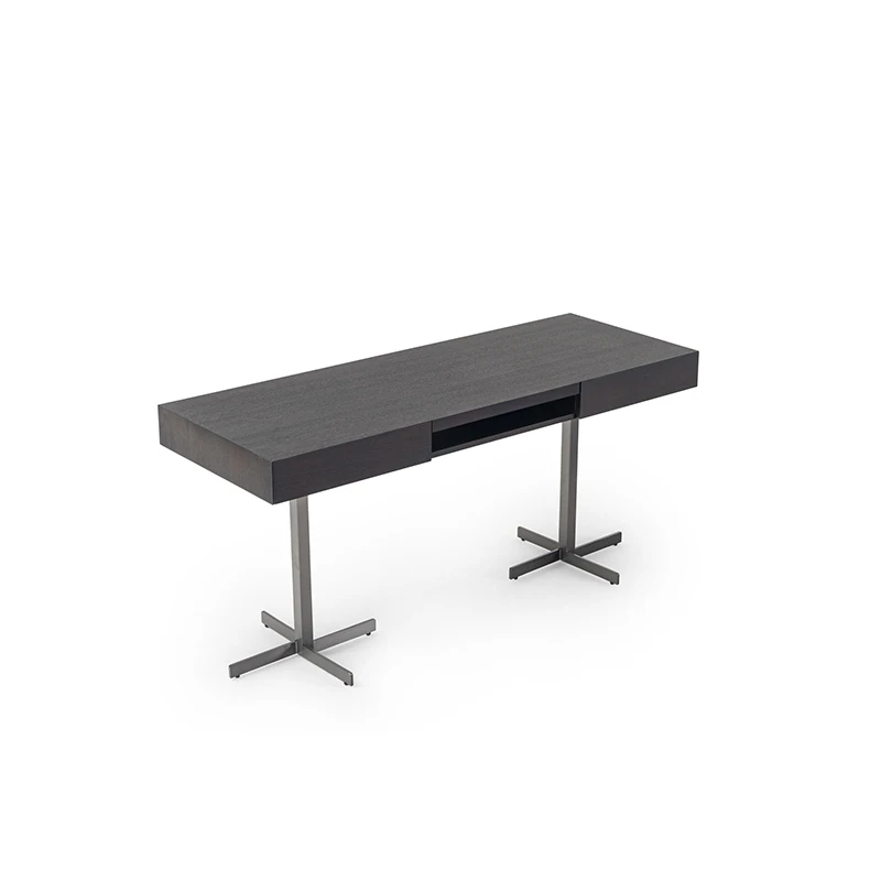 

！@Office Furniture Stainless Steel Legs Home Office Table Computer Desk Heavy Duty Wooden Standing Computer Desk