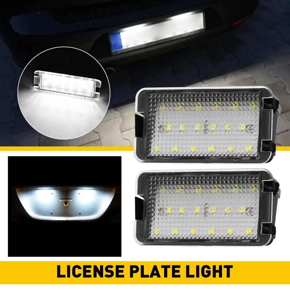 

2x светодиодная подсветка номерного знака без ошибок 12 В для Seat Altea Arosa Ibiza 6L Leon 1M Toledo 5P Cordoba MK2 2004-2009 аксессуары