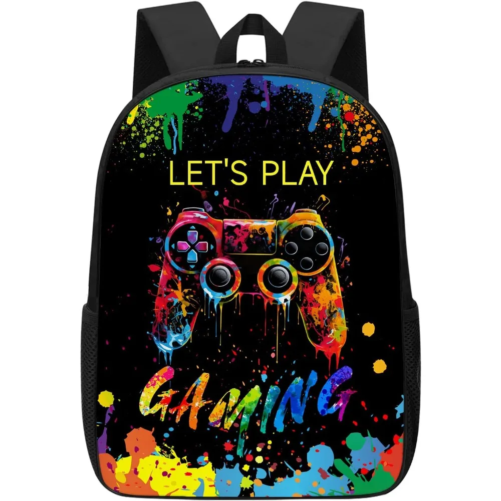 

Gamer Backpack For Boys, Funny Gaming Backpacks For Kids Teens, Colorful Video Game Gamepad Bookbag For Children Elementary Midd