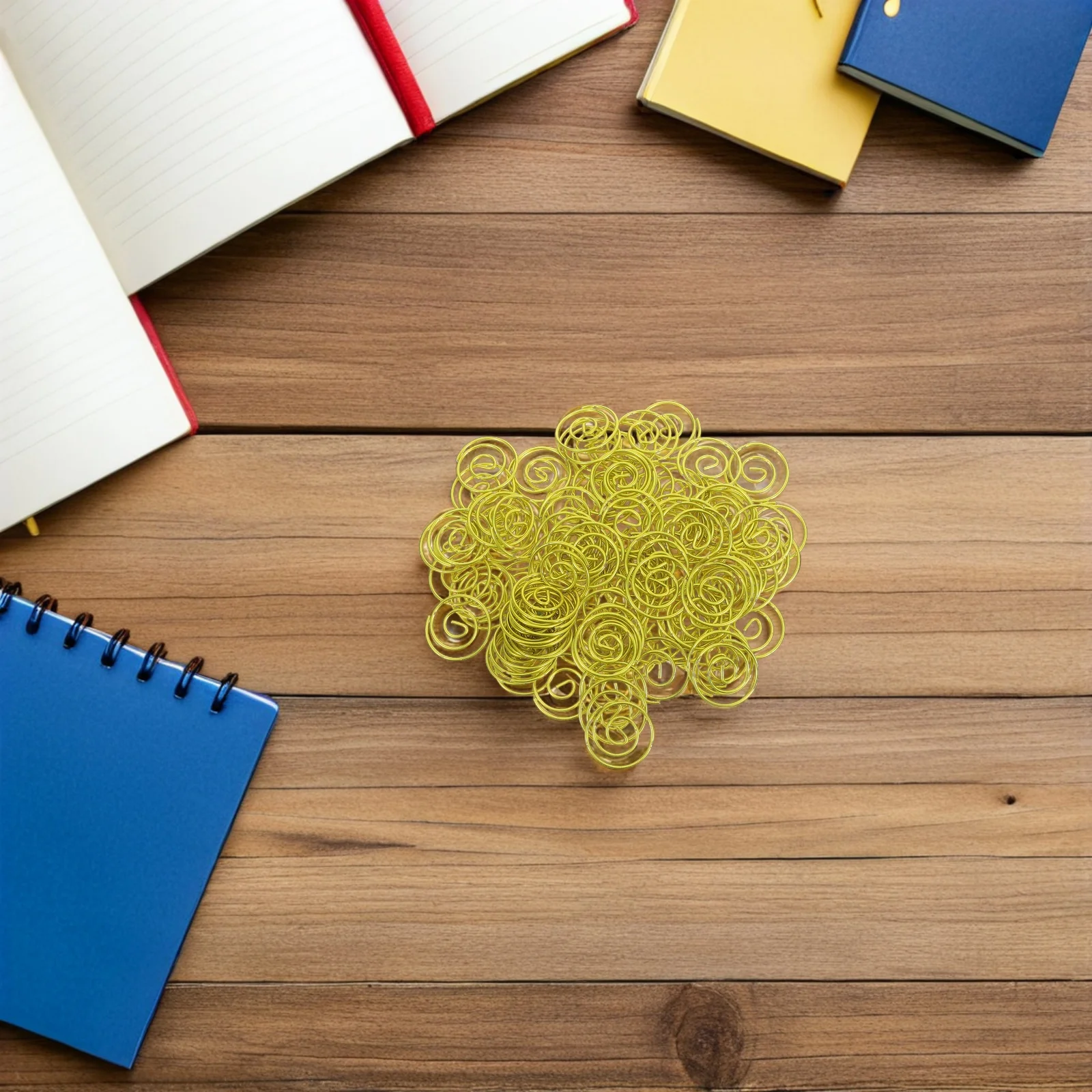 100Pcs Round Metal Paper Clips Compact Circular Wire Clamps for File Document Organization and Planning Metal Paper Clips