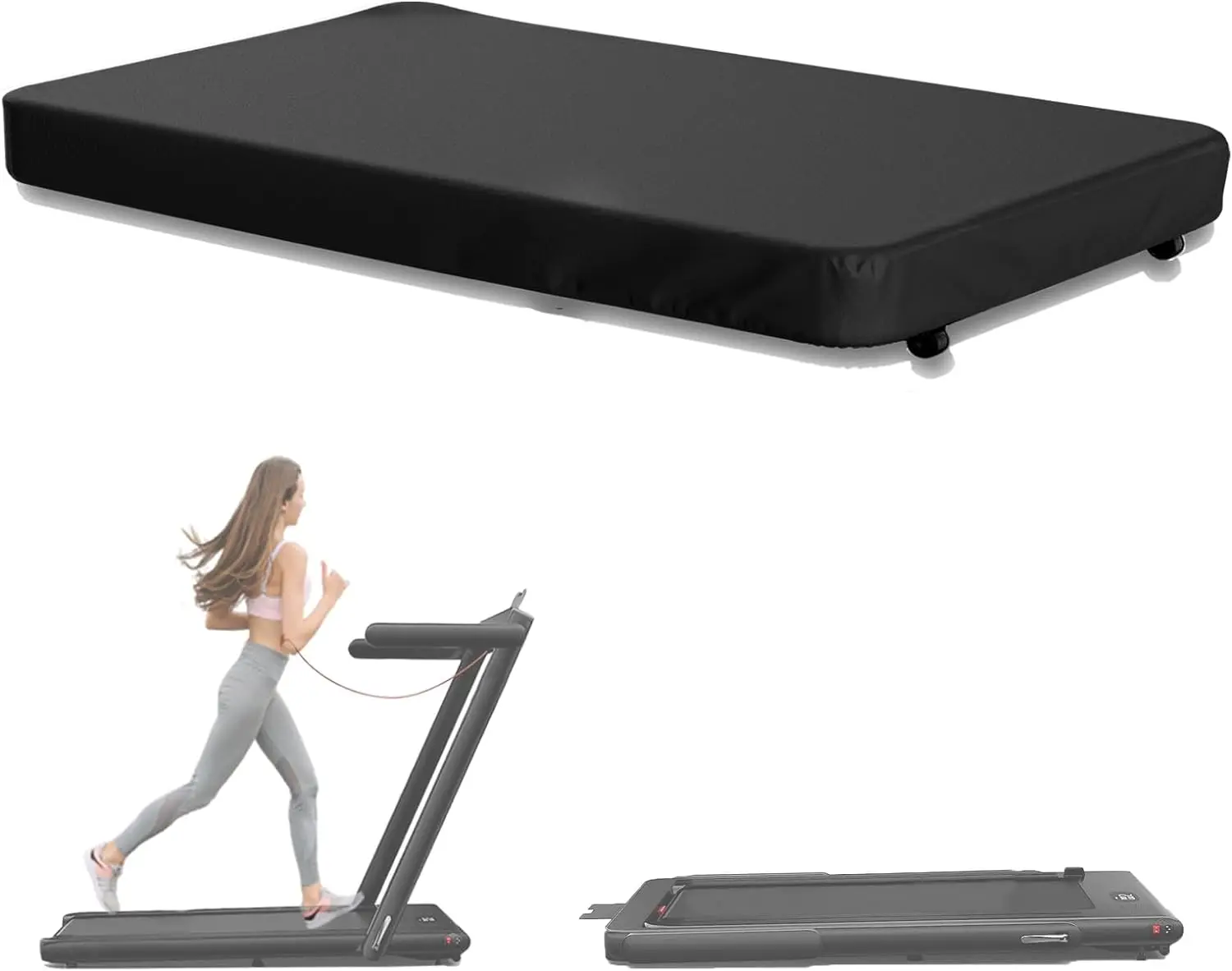 Undercounter Treadmill Cover, 2-in-1 Home Walking Mat Treadmill Dust Cover Fits Most Folding Treadmills