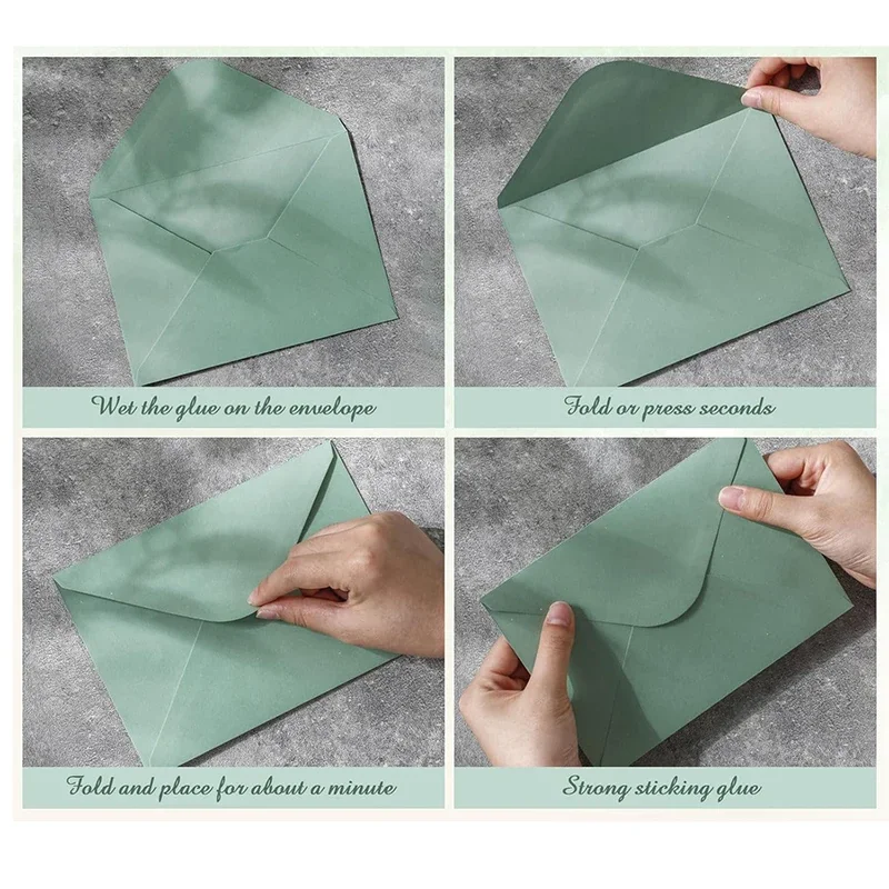 50 pz/lotto 18.4*13.3 cm Busta Verde Piccole Affari Forniture 120g Inviti di Carta Cartoline Lettere di Cancelleria di Nozze