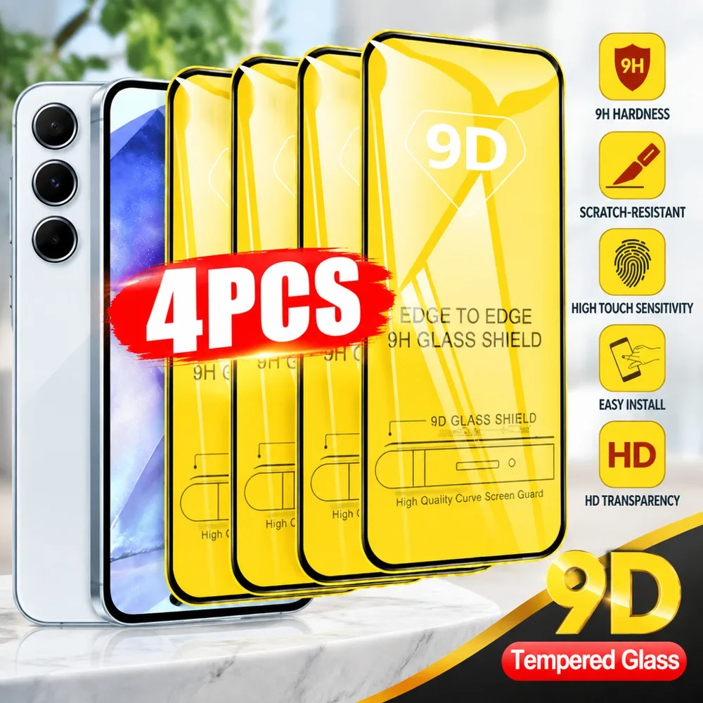 4PCS Screen Protector For Samsung Galaxy A17 A23 A24 4G A25 A26 Tempered Glass For Samsung Galaxy A27 A31 A32 5G A32 4G A33 5G