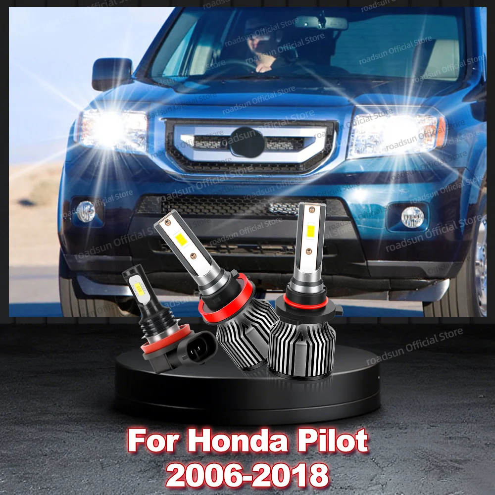 

2/6Pcs LED Lights 180W Headlight Bulb 6000K Mini Size Car Fog Lamp Plug&Play For Honda Pilot 2006-2018 2007 2008 2009 2010 2011